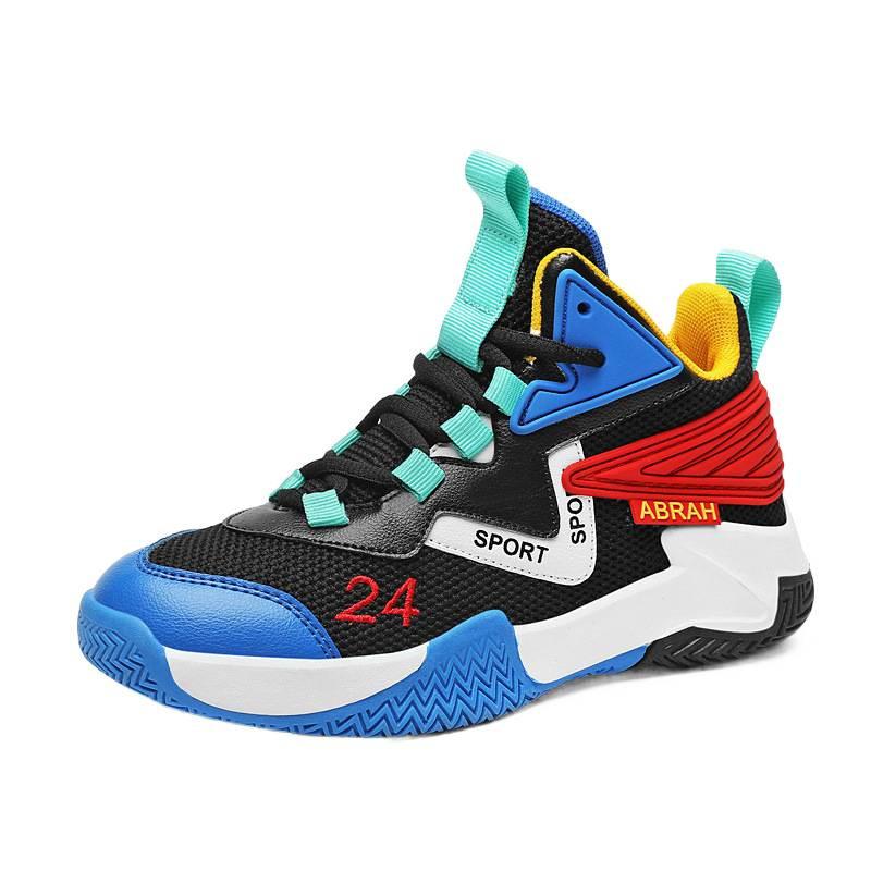 Boys' children's sports shoes Boys' basketball shoes 6-15 years old Mesh breathable student sneakers Non-slip and wear-resistant running shoes