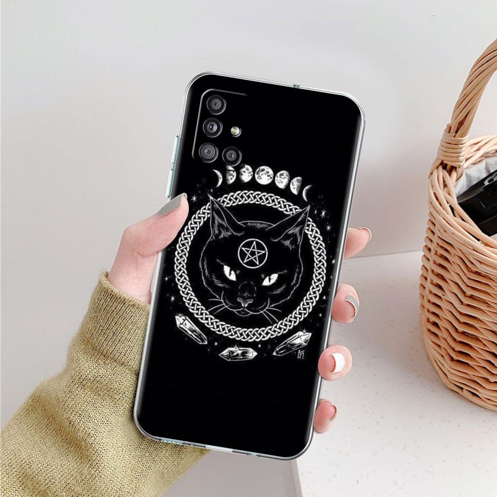 Mond Tarot Totem Fall Für Samsung Galaxy A51 A21s A52 A71 A12 A31 A41 A32 A02s M31 A11 A72 M51 M30s transparent Telefon Abdeckung Volle