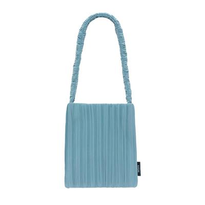 BLUEORB Mini Shoulder Pleated Tote Bag, Women's, Korean Fashion (Denim Blue)