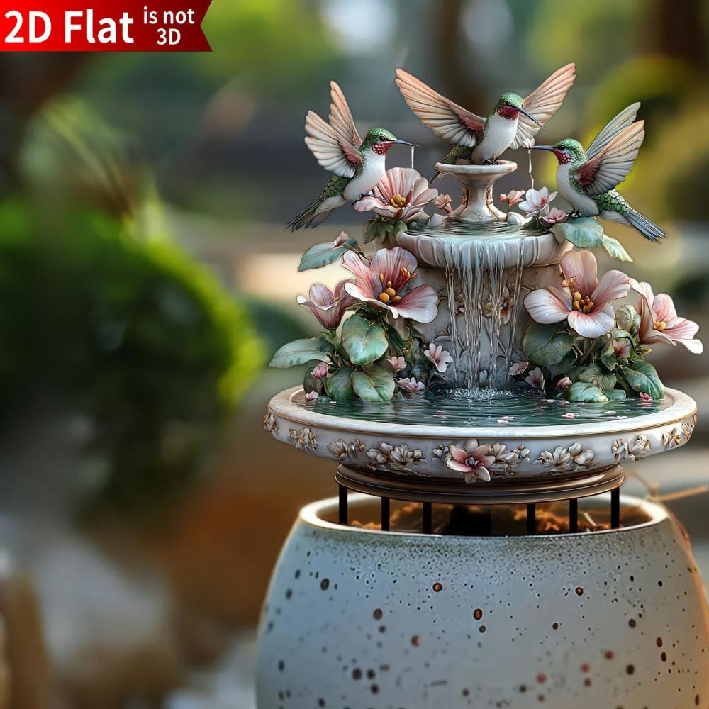 Painted Hummingbird Flight, 2D Flat Acrylic, Decoration, Floor Plugs, Suitable for Gardens, Flower Pots, Gifts, Christmas, Halloween