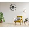 Large World Map Wall Clock, Metal Minimalist Modern Clock, Round Silent Non-Ticking Battery Operated Wall Clocks for Living Room / Home
