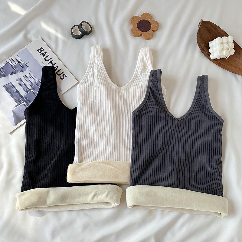 Women's Fleece-Lined Warm Vest: Slim Fit, V-Neck, Comfortable, Cold-Proof for Autumn/Winter