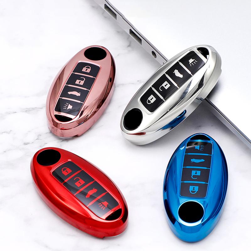 4 Buttons For Nissan Leaf Sentra Sl Murano Maxima Altima Versa Rogue For Infiniti Soft Tpu Key Fob Case Cover Holder Key Shell