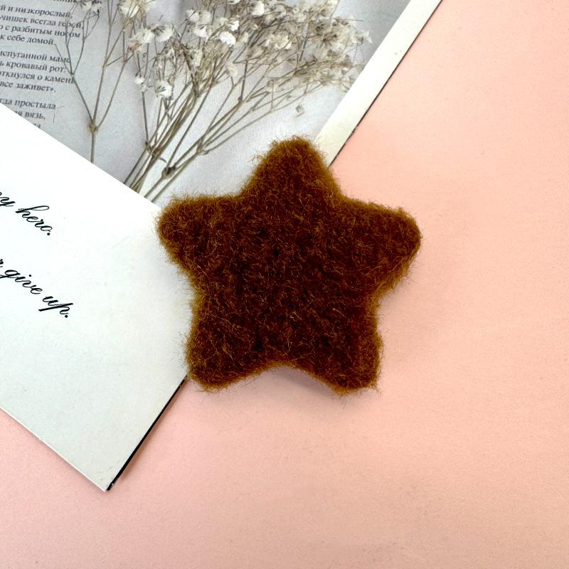 Double-Sided Plush Star Charms for DIY Hair Clips & Clothing Decoration