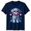 Puppy Dog Heart Sunglasses Bubblegum Animals Dogs Unisexs TShirt Tee Valentines Day