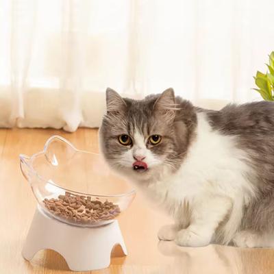 1pc-For Cats Dogs Feeders Non-slip Pet Food and Water Bowls Cat Bowl Feeding Products Pet Supplies With Stand Base Transparent