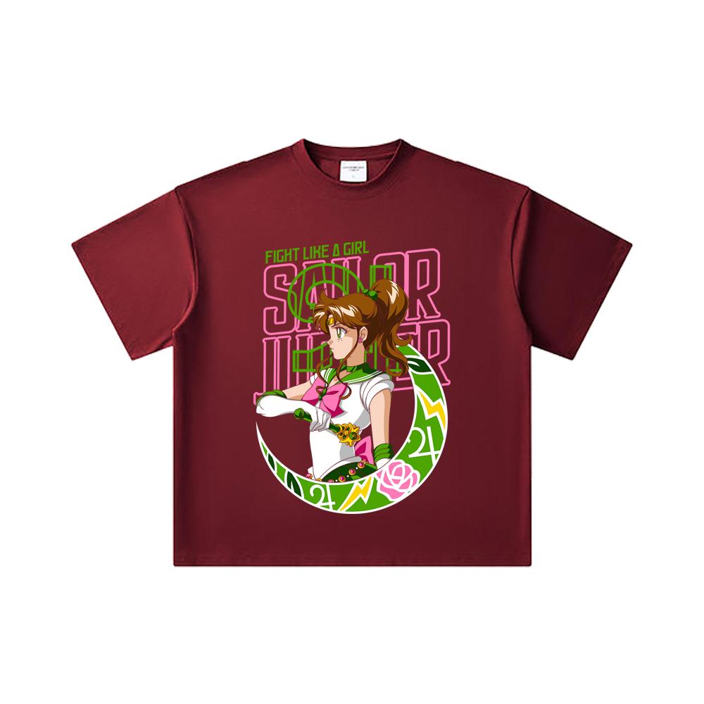 260 GSM Double Yarn 32 Count 100% Cotton Sailor Moon V7 Jupiter Print Unisex Heavy Cotton T Shirt