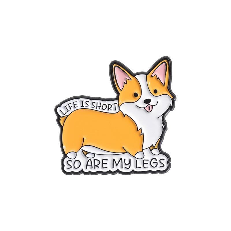 Letter Corgi Delightful Brooch Pin Vibrant Cartoon Design Versatile Accessory Fashion