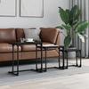 VidaXL Tables Console Nesting 3 Pcs, Sofa End Tables, Side Tables, Living Room Furniture Entrance Hallway, Industrial, Black 837817