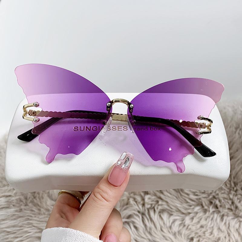 Butterfly Sunglasses Women'S Large Frame Gradual Change Color Sunglasses Trend Street Sunglasses