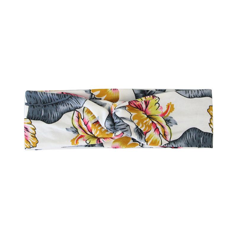 Frühling/Sommer Cashew Perücke Kreuz Damen Stirnband Böhmisch Sportlich Dünner Druck Geknotete Haaraccessoires Stirnband