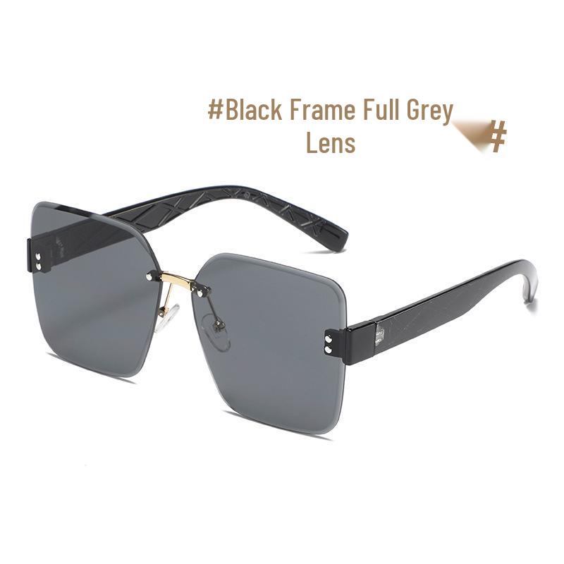 Trendy Women s Rimless Cut Edge Sunglasses with Big, Colorful Frame Sunglasses Only