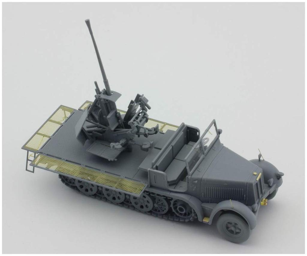 Orange Hobby WWII German Army 8t with 37mm Early Complete Plastic 1/72 Sd.Kfz.7/2 Half-Track Anti-Aircraft Gun, Model, Edition, Model, G72-206