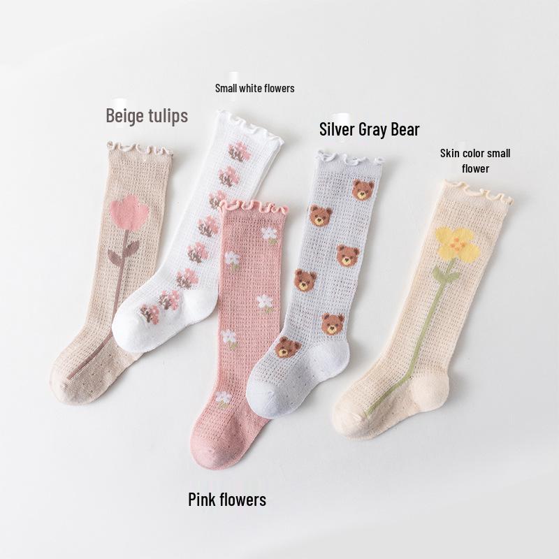 2023 Summer Baby Knee-High Mesh Socks: Anti-Mosquito, Airy, Over-the-Knee Design for Newborns