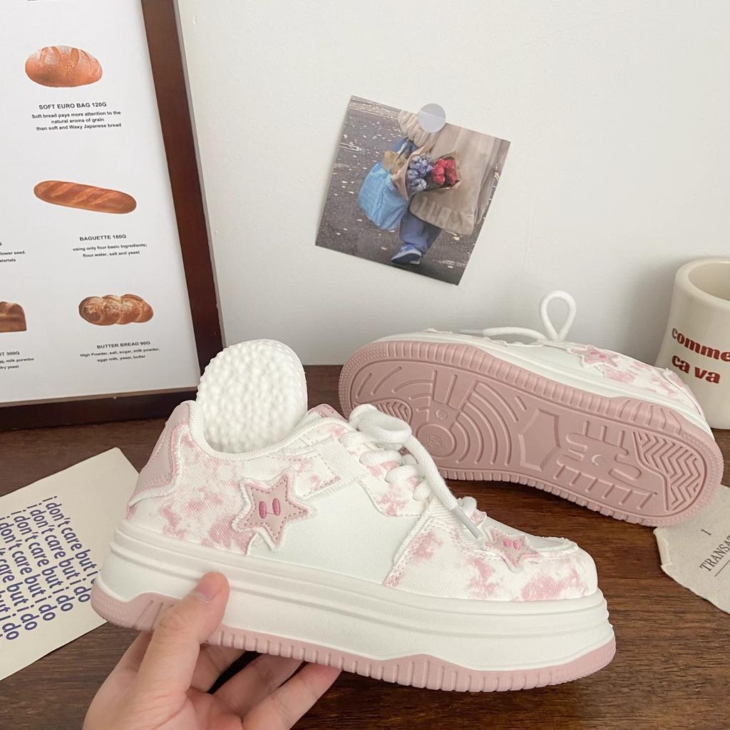 Mädchenschuhe Frühling und Herbst Sportschuhe 2025 neue Kinder leichte Board-Schuhe mittlere und ältere Kinder Mädchen Plateau Laufschuhe