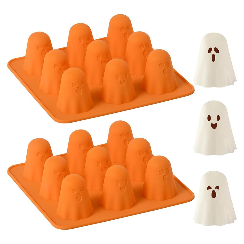 New 3D Reusable Ghost Silicone Mold Halloween Chocolate Moulds Wear Resist Holiday Kitchen Tools for Jelly Chocolate Candy Gummy