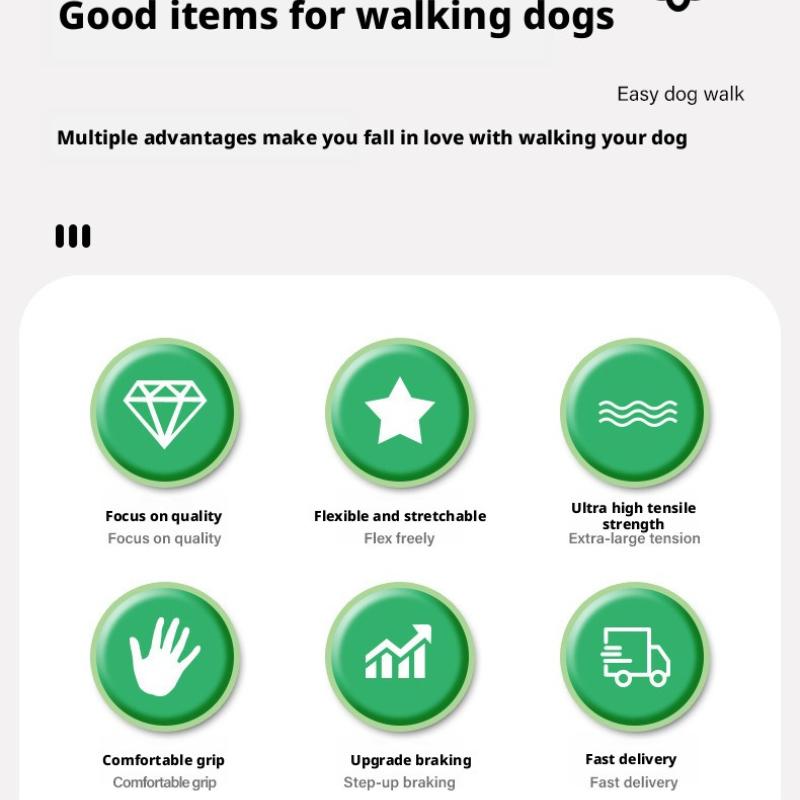 Automatic rope dog leash dog leash going out to walk the dog automatic telescopic retractor Corgi Shiba Inu