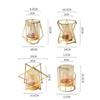 Nordic Metal Flower Vase Glass Flower Arrangement Decorative Vase Candle Holder For Living Room Bedroom