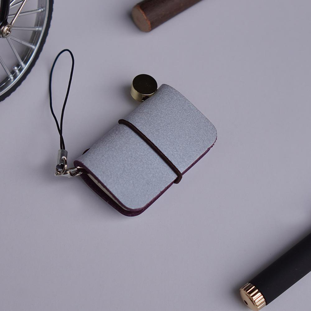 Urok ze skóry bydlęcej Japoński i Koreański Mini Kieszonkowy Dziennik - Uroczy Notatnik ze Skóry Crazy Horse