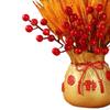 Bag Shape Dried Flower Vase Pot Desktop Bouquet Red Berries Planter Bonsai Ornament for Housewarming