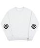 GRAVER [Unisex] Elbow Checkerboard Dot Smile Sweatshirt_Melange White