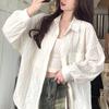 Women's Hollow Sun Protection Crochet Shirt Jacket, Mid-Length, Loose Fit, Spring 2025 Design