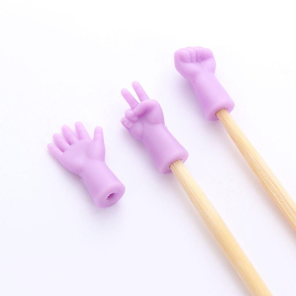 6pcs Rubber Non-slip Mix Shaped Tail Buckle Weave Stopper Knitting Needles Stitch Protectors Needle Tip Sewing Tools