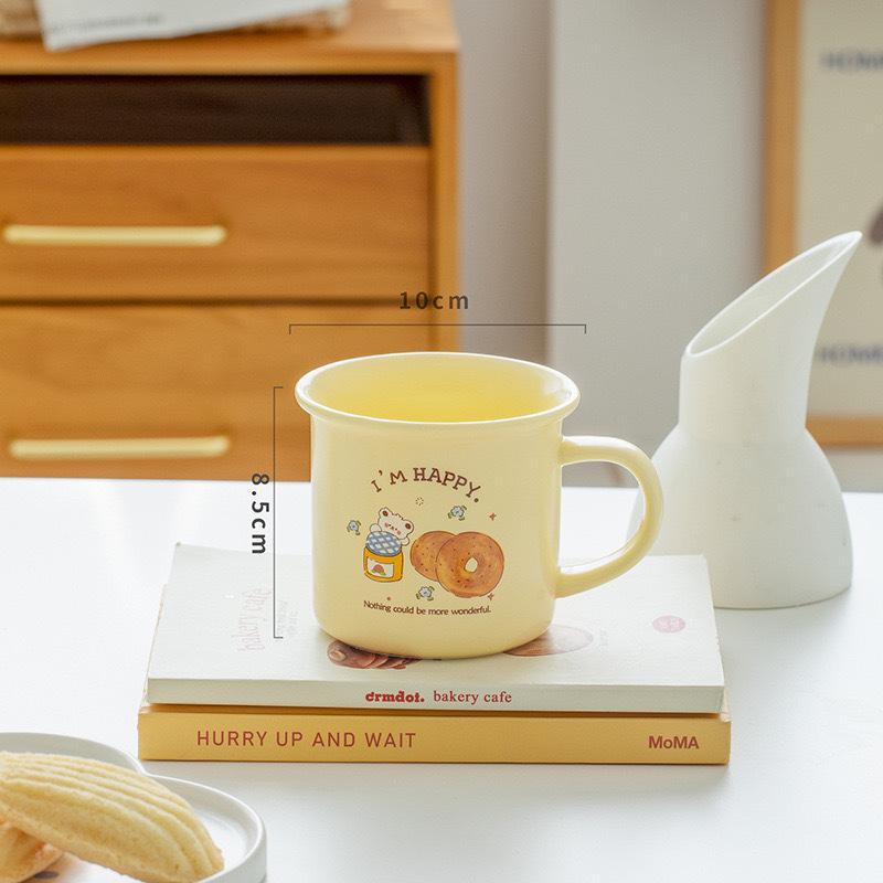 Cute Ceramic Mug Cartoon Cream Milk Breakfast Cup High Looking Home Coffee Cup Girls Afternoon Tea Cup