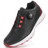 Men's Waterproof Breathable Golf Shoes with Fixed Spikes and Buttons