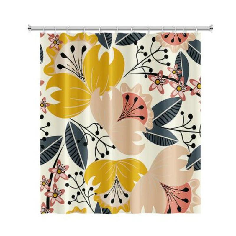 Nordic Wind Abstract Art Boho Shower Curtain Waterproof Polyester Bath Curtain Morandi Color Block Curtains For Bathroom Decor