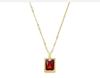 Emerald Zircon Pendant Necklace - Gold-Plated Titanium Steel, Fade-Resistant, Light Luxury Collarbone Chain.