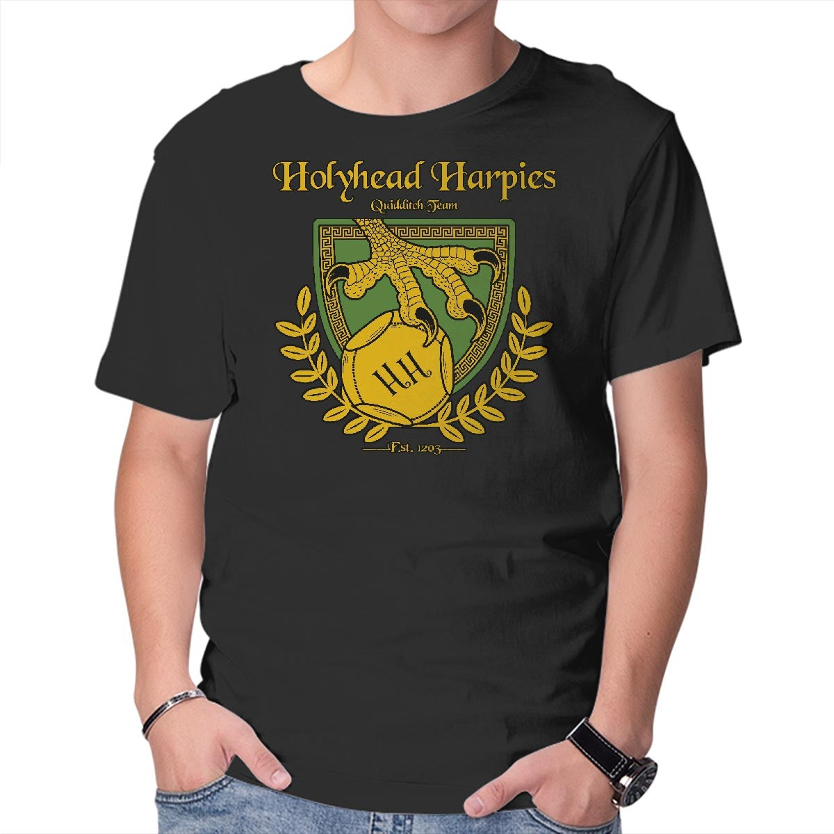Unisex Crew Neck T-Shirt Holyhead Harpies Graphic Short Sleeve Casual Tee S