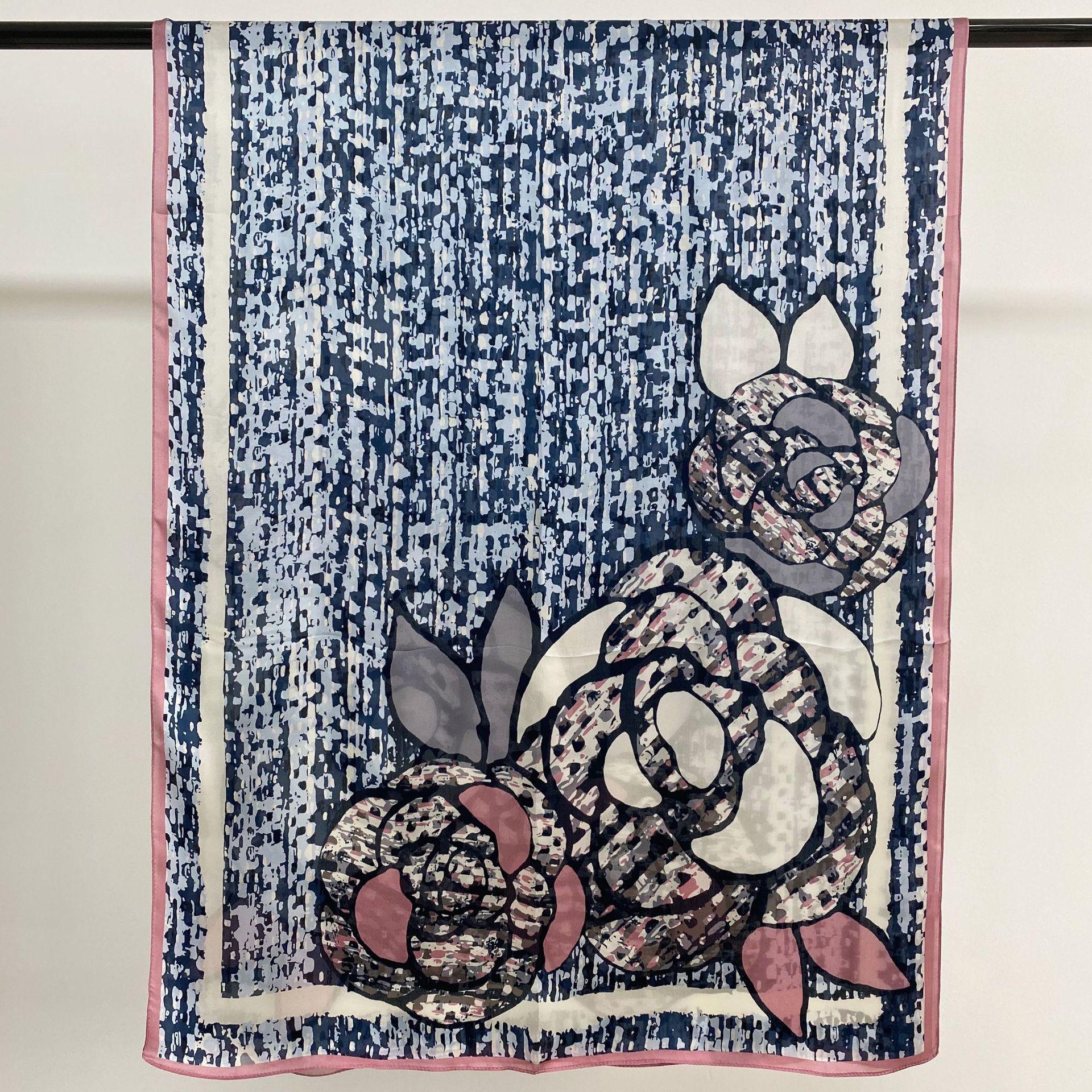 

Silk Camellia Silk Scarf Silk Women S Long Mulberry Silk Scarf Shawl Dual-Purpose Plain Crepe Satin 180cm