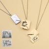 Valentine's Day Love you Secret Hidden Message Pendant Necklace Stainless Steel Can Open Photo Frame Envelope Necklace