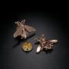 1Pair Clothing Accessories Retro Gold Silver Color Metal Men Women Bee Brooches Suit Collar Pins