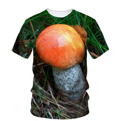 Letnie Grzyby Koszulki z Nadrukiem 3D Streetwear Moda Męska Codzienne Luźne Koszulki z Okrągłym Dekoltem i Krótkim Rękawem T-Shirty Topy Ubrania
