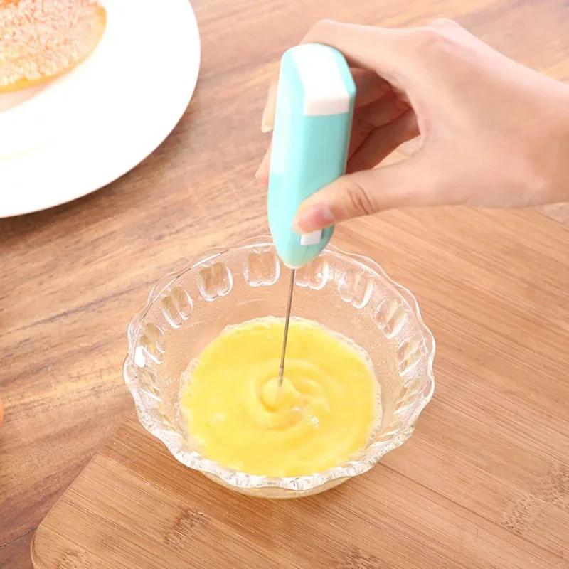 Elektrischer Eierschläger, Milchgetränke-Kaffee-Mixer, Mini-Handmilchaufschäumer aus Edelstahl, Praktische Küchenhelfer