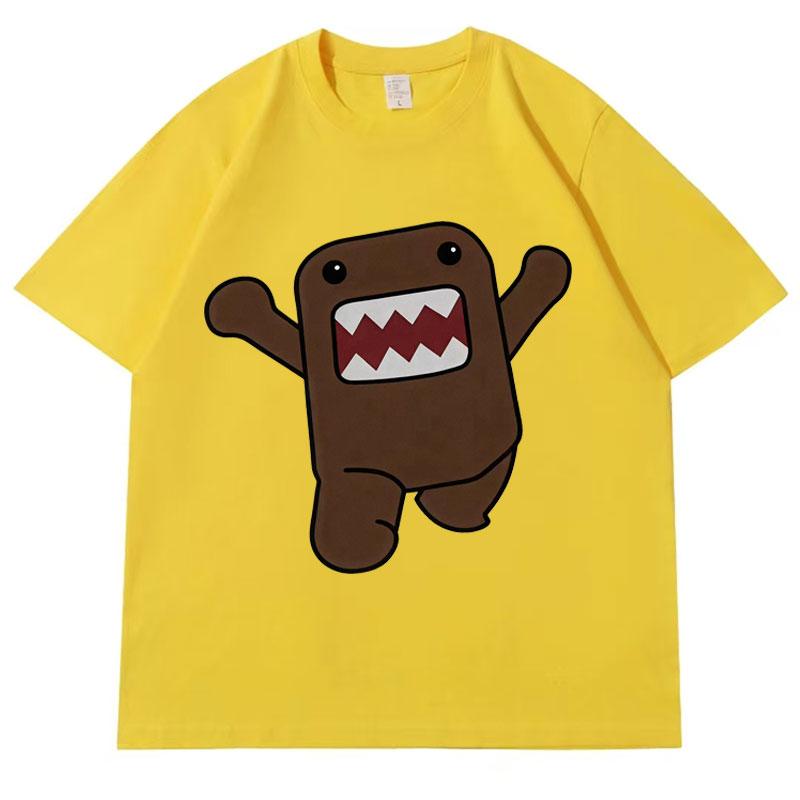 Domo Kun Cotton Cozy Oversized T-Shirt Trendy Casual T Shirt for Mens Women Summer Y2K  Loose Printed T-shrit
