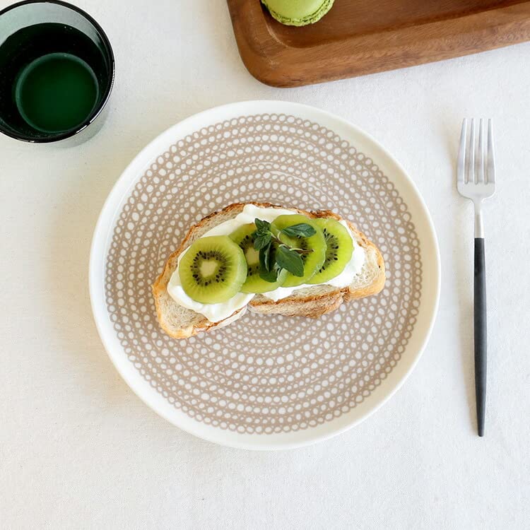 Marimekko SIIRTOLAPUUTARHA 20cm Medium Plate Clay and White (71872 180cm) [Used]