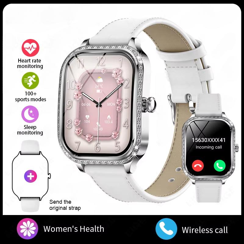 2025 New Smart Watch Women 1.75" HD Display Heart Rate Monitor IP68 Waterproof Sports Fitness BT Call Smartwatch For Lady Gift