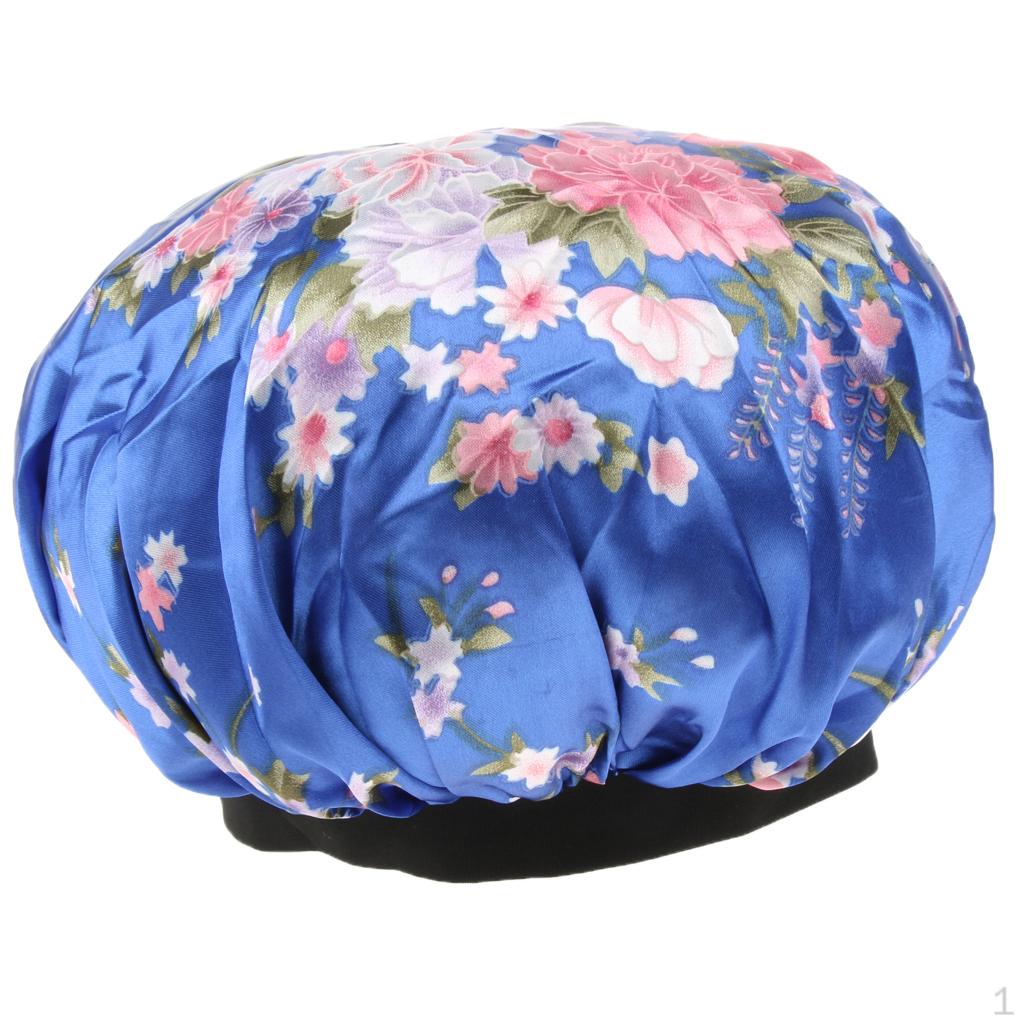 Printed Stretch Breathable Satin Hat for Cancer Chemotherapy Hair Loss B-Royal Blue