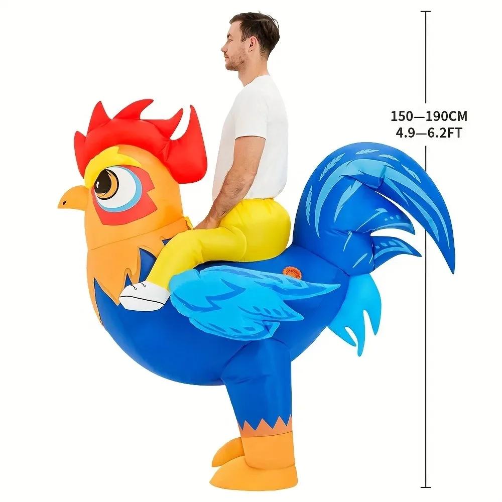 Inflatable Rooster Costume for Women Man Aldult Rooster Party Ride On Animal Blow Up Costumes Halloween