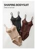Strappy Shaping Bodysuit with Breast Pads - Bust Support, Tummy Control, Hip Lift, Double-breasted, Triangle Open Crotch Design.