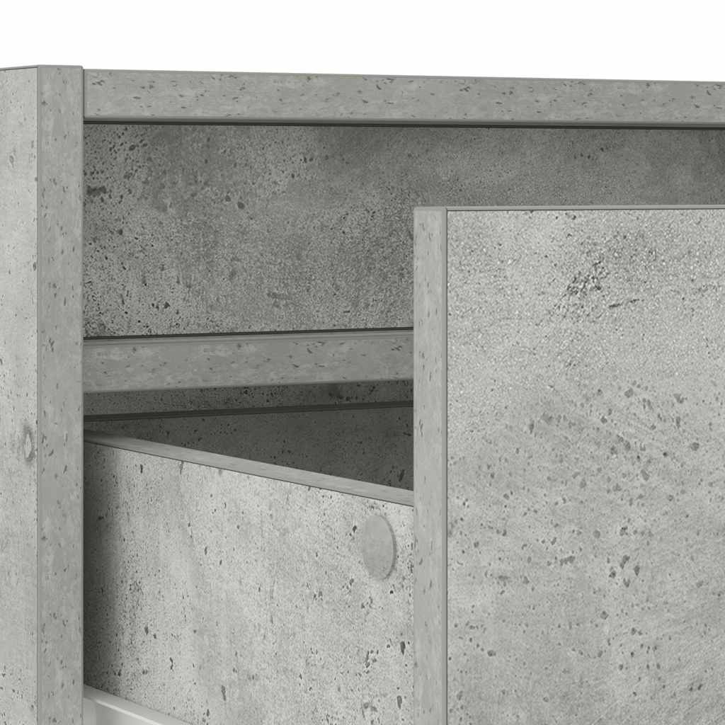 TV Cabinet with LED Lights Concrete Grey 100 x 35.5 x 25 cm
