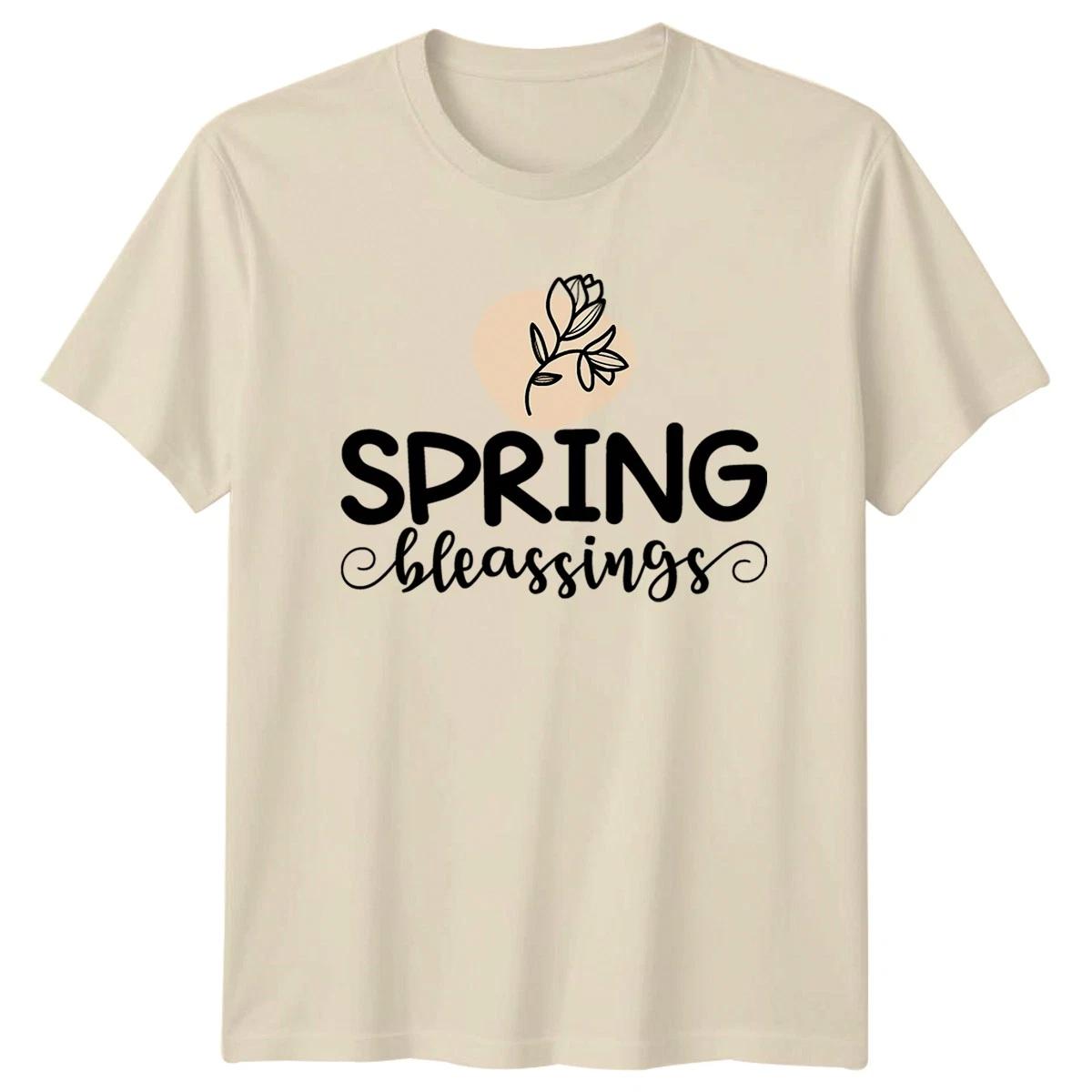 Spring Blessings Womens T-Shirt Christian Botanical Easter Gift For Her S