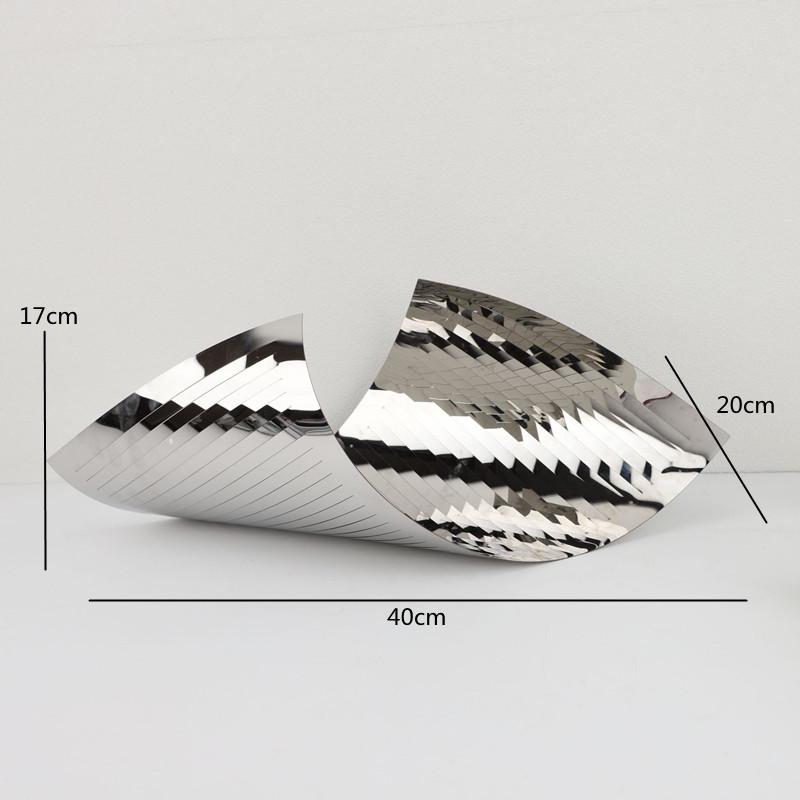 

Creative Shaped Geometric Metal Curled Edge Tray, Fruit Tray, Stainless Steel Tableware, Living Room Dining Table Decoration