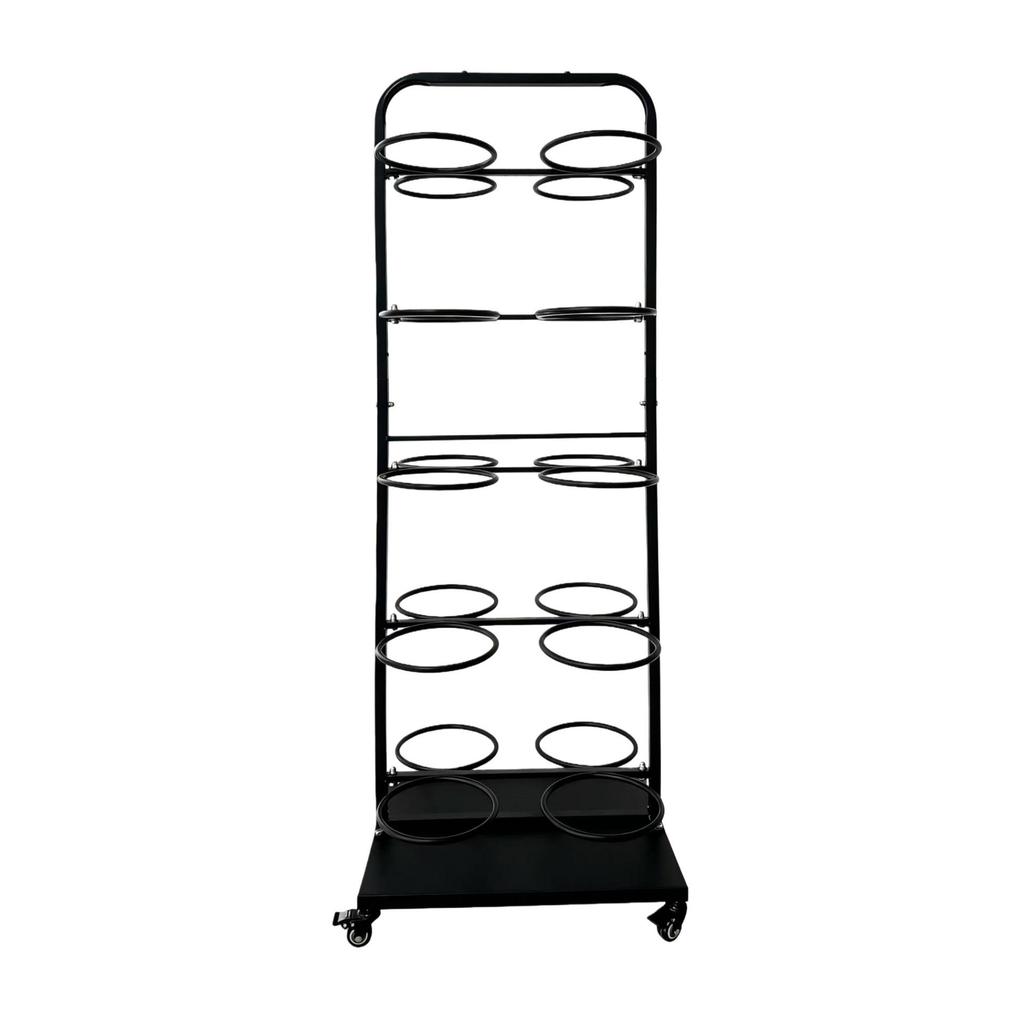 Movable Multi-Layer Sports Ball Display Rack for Basketball, Volleyball & Football