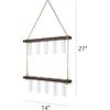 Mkono Plant Propagation Tubes, 2 Tiered Wall Hanging Plant Terrarium with Wooden Stand Vase Glass Planter Stations for Hydroponic Flower Cutting Home