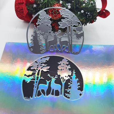 Två rådjur i skogen Scrapbooking Metal Cutting Dies Stenciler för DIY-album Papperskortdekor