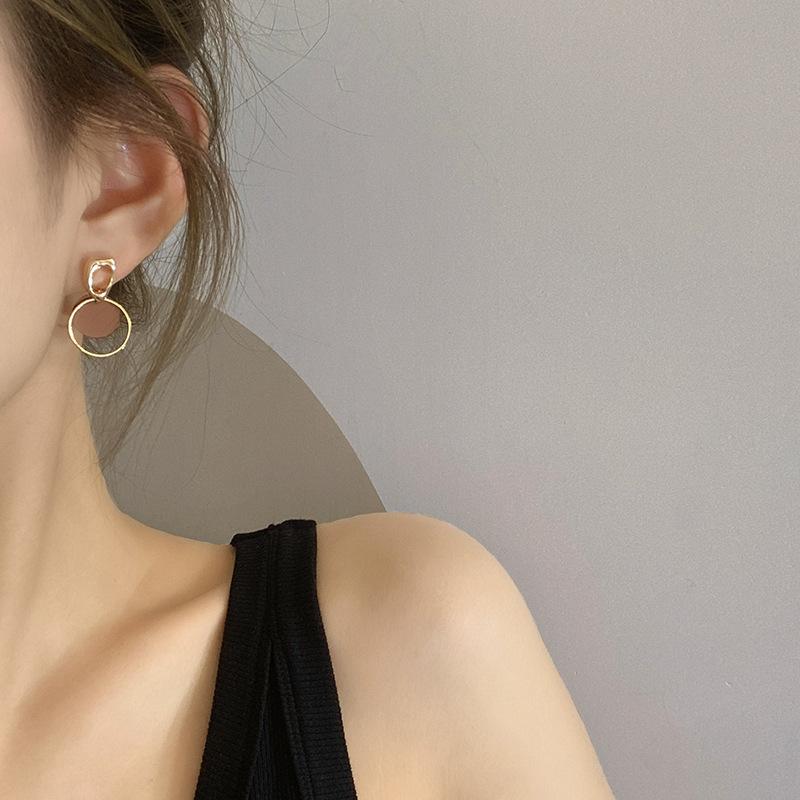 New Color Dangle Earring For Women Round Metal Crystal Brincos Sweet Wedding Party Fashion Jewelry Gift